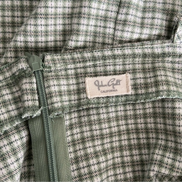 John Galt Plaid Shift Dress Mini White Gingham Preppy Pistachio Green Picnic - Picture 11 of 12